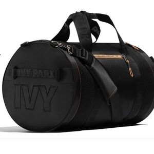 IVY PARK Black Duffel Bag with Gold Accents